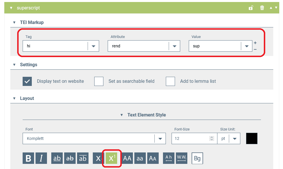 Defining italics rule