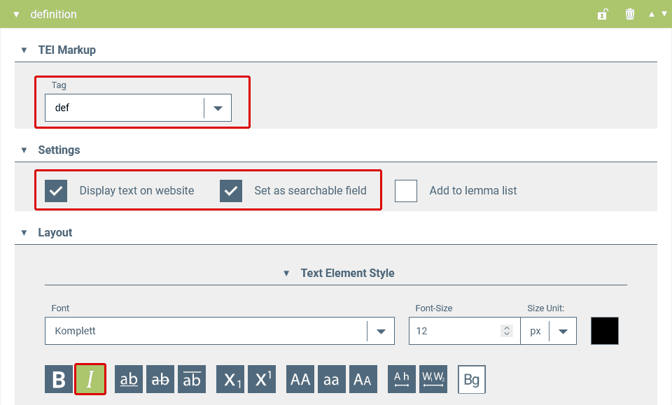 Defining definition rule